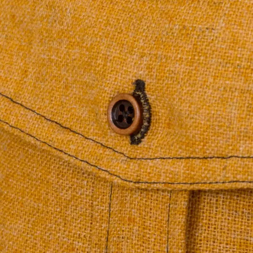Men's merino shirt Trapper short sleeve - Mustard - Size: L
