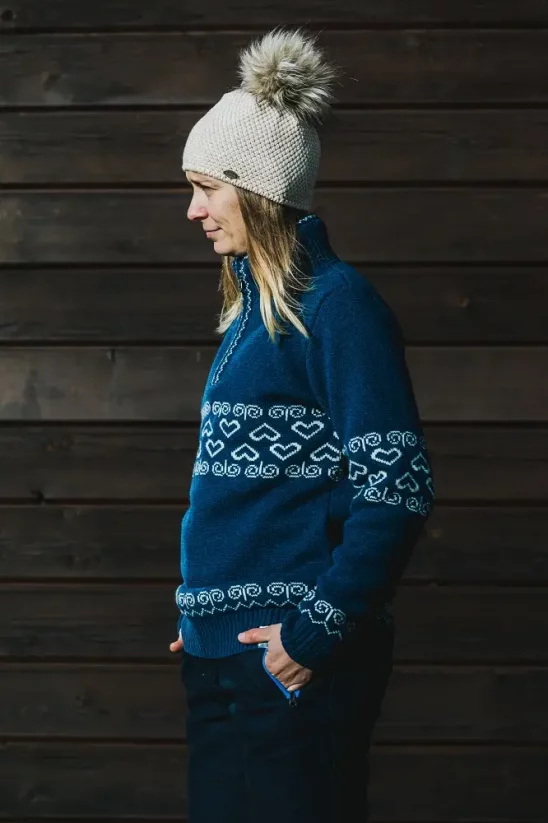 Ladies merino sweater Patria - Blue - Size: L