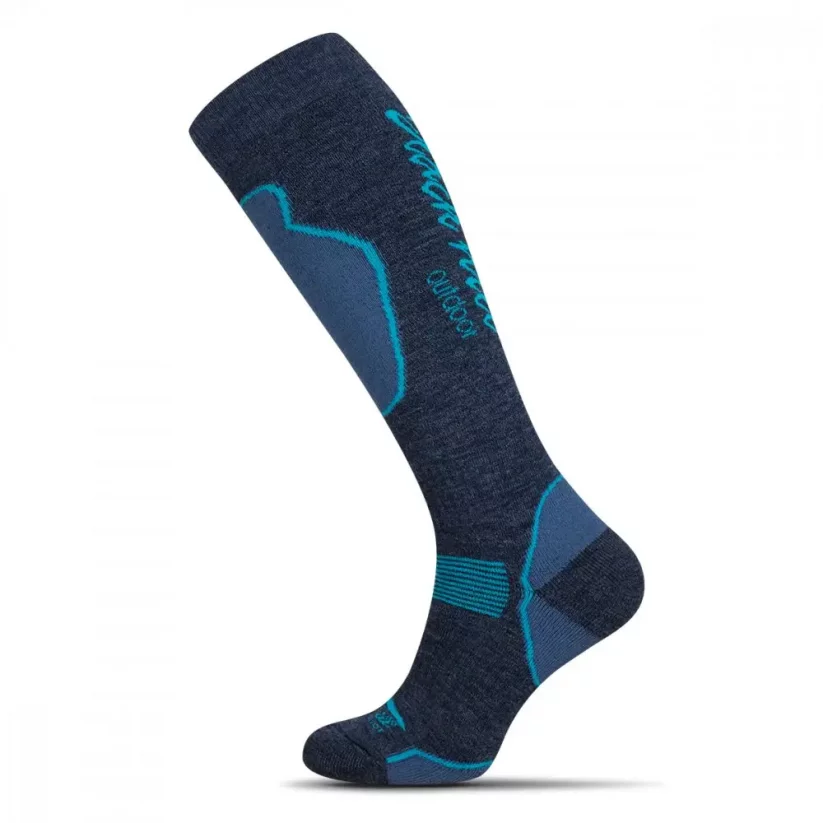 Merino socks SkiTour Warm - Blue/Anthracite - Size: 39-42