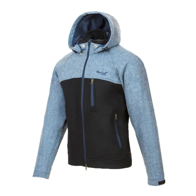 Pánska merino bunda STRIBOG modrá/čierna - Veľkosť: S