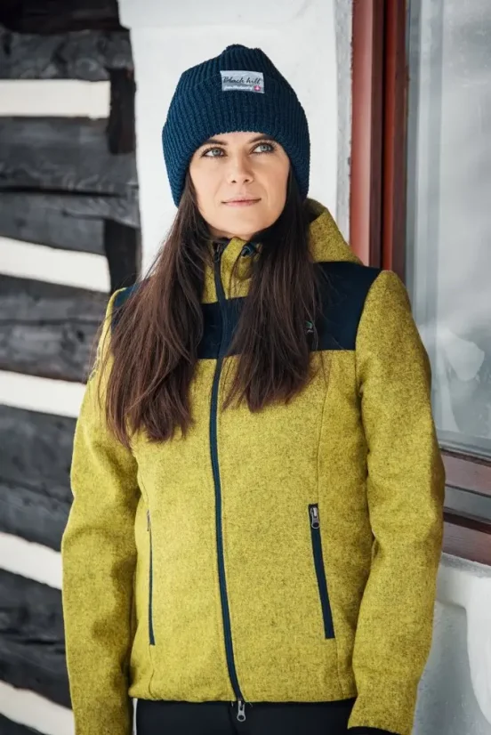 Dámska merino bunda Lesana Citrus/Blue - Size: S