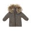 Detská merino bunda WOOLIE s podšívkou hnedá melír - Veľkosť: 98