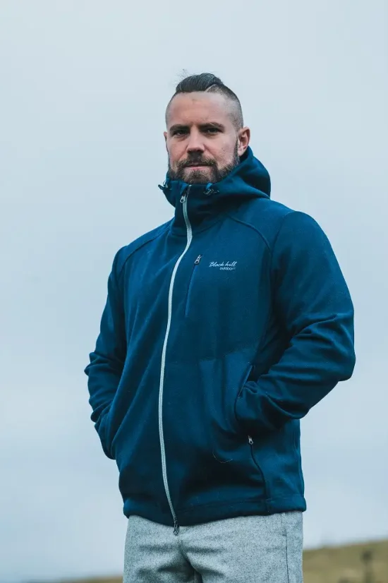 Pánská merino bunda PERUN - tmavě modrá