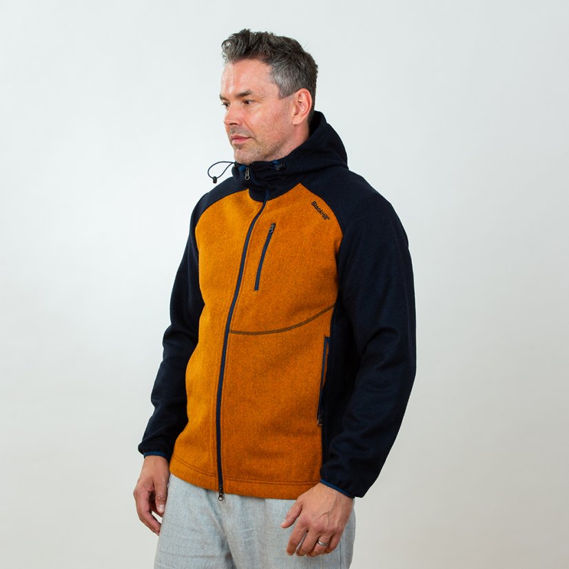 Pánská merino bunda PERUN - modrá/oranžová
