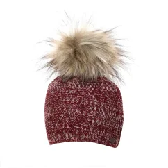 Merino cap Snowy II - burgundy melir