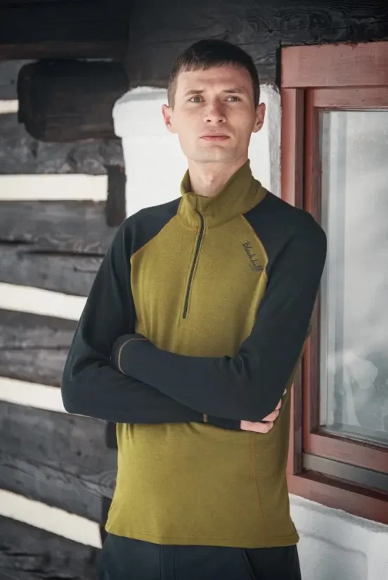 Pánské merino triko DRZN WP250 - zelená/černá