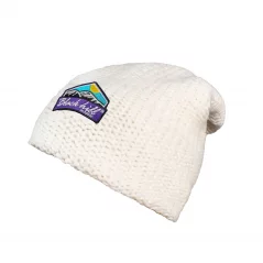 Merino čiapka Arctic - biela/fialové logo