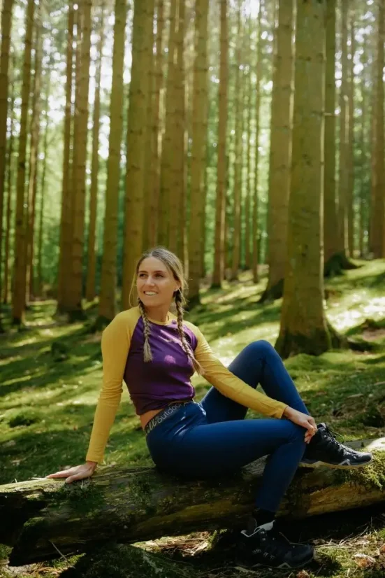 Dámske merino tričko DR UVprotection140 - lila/žltá