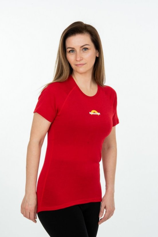 Women´s merino silk T-shirt KR S180 - red - Size: XL