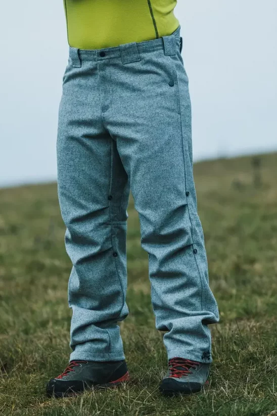 Pánské merino kalhoty SHERPA II - šedé - Velikost: XL
