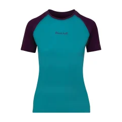 Dámske merino tričko KR UVprotection140 - smaragd/lila