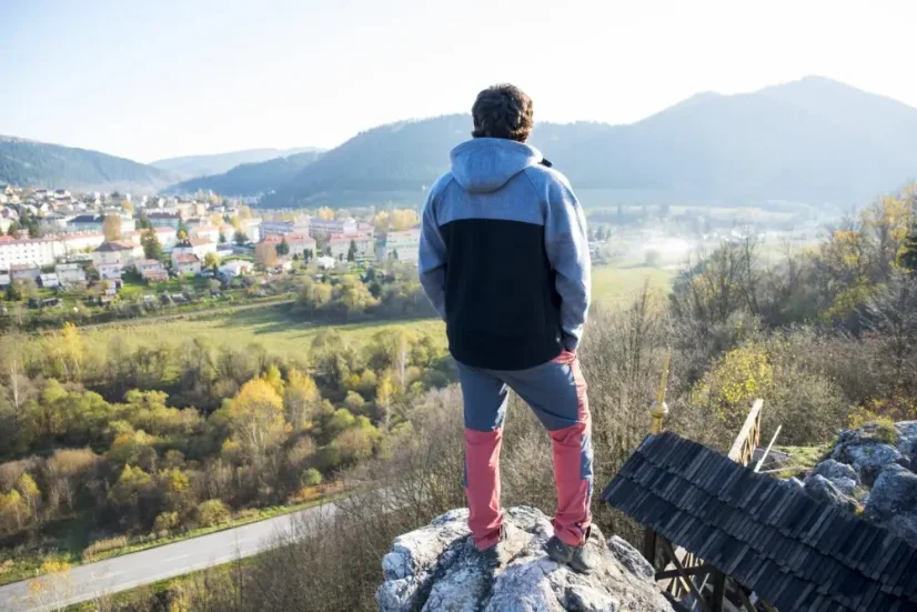 Pánska merino bunda STRIBOG modrá/čierna - Veľkosť: S