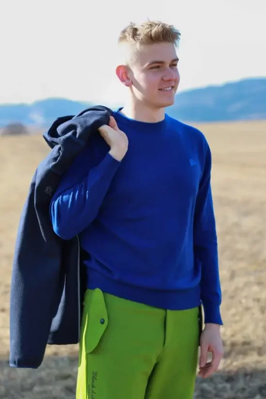 Pánsky merino sveter DALI - modrý - Veľkosť: S