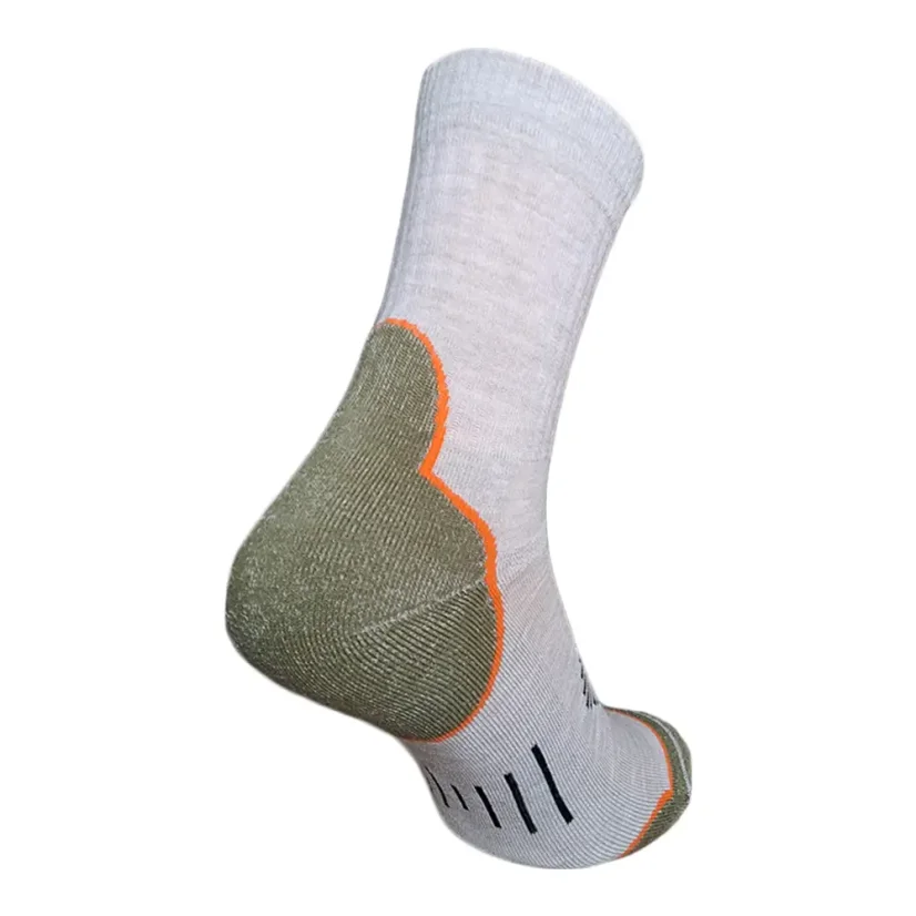 BHO merino ponožky CHOPOK - béžová/zelené - Velikost: 43-47