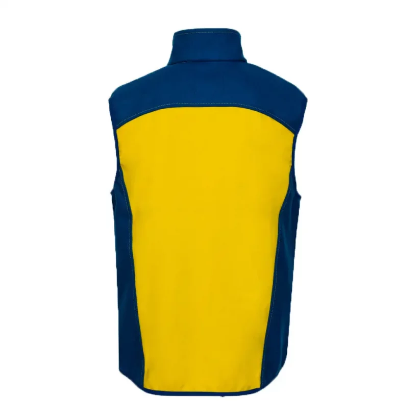 Pánská merino vesta MURÁŇ žlutá/modrá - Velikost: M