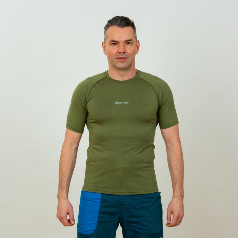 Men's merino T-shirt KR S165 - green