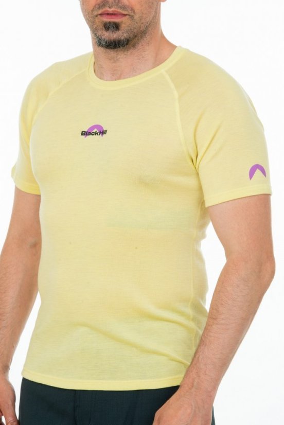 Pánske merino hodváb tričko KR S180 - žlté - Veľkosť: XXL