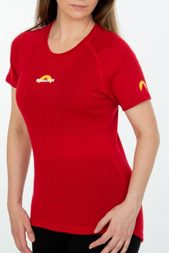 Dámske merino hodváb tričko KR S180 - červené - Veľkosť: XL