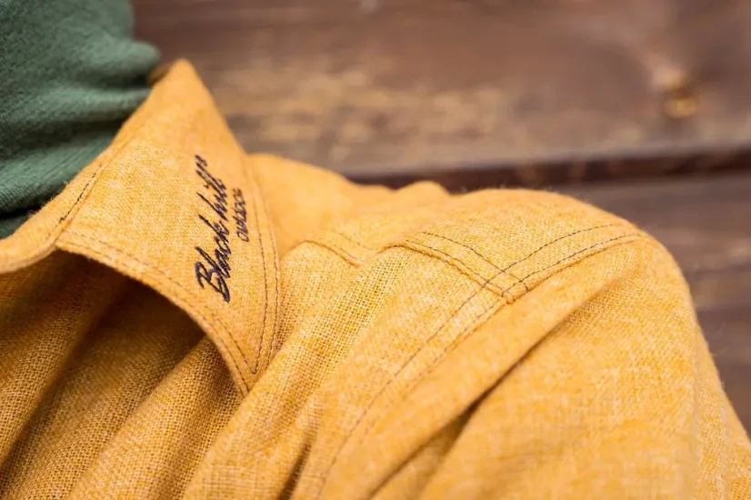 Men's merino shirt Trapper short sleeve - Mustard - Size: L