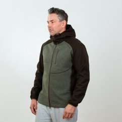 Pánska merino bunda PERÚN vojenská zelená/hnedá