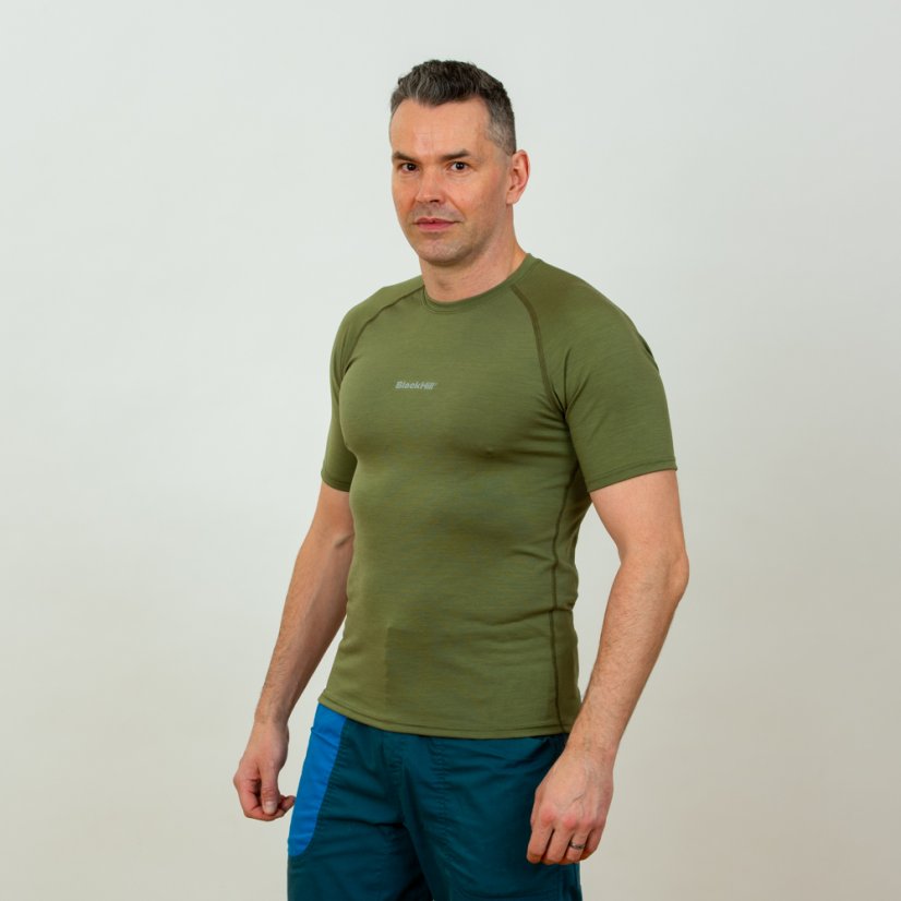 Pánske merino tričko KR S165 - zelené