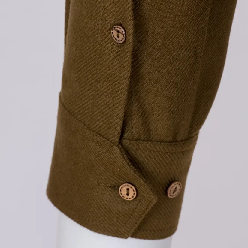 Pánská merino košile Trapper - zelená khaki - dlouhý rukáv - Velikost: L