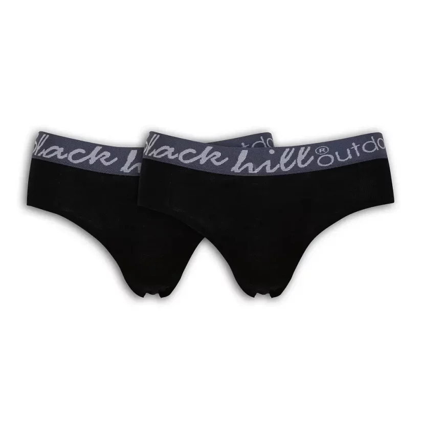 Women's merino/silk panties AMY M/S black 2Pack