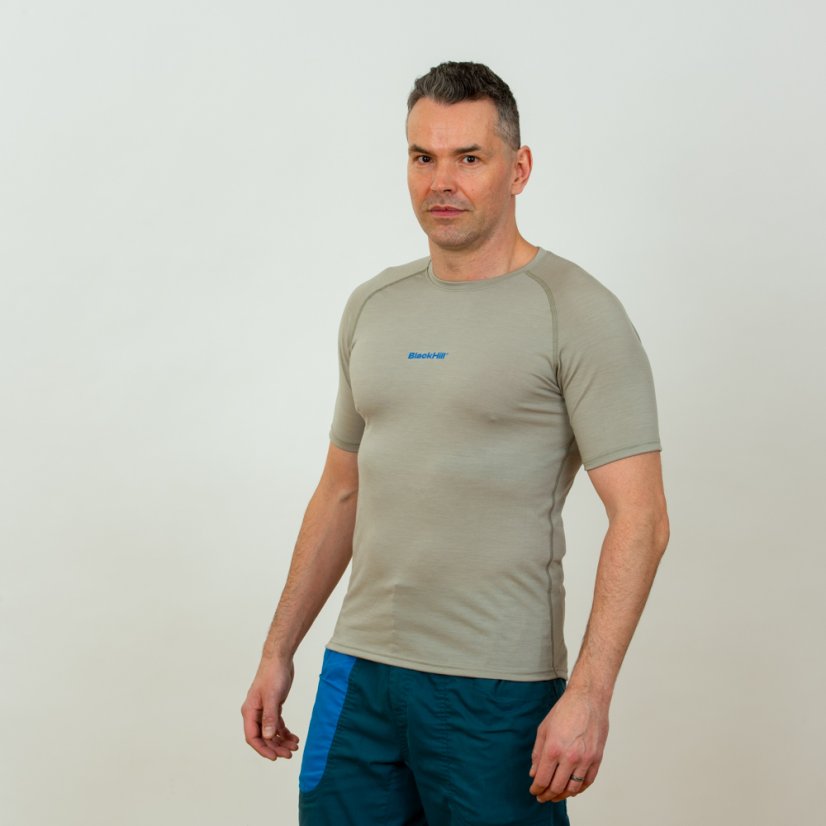 Pánske merino tričko KR S165 - Béžová