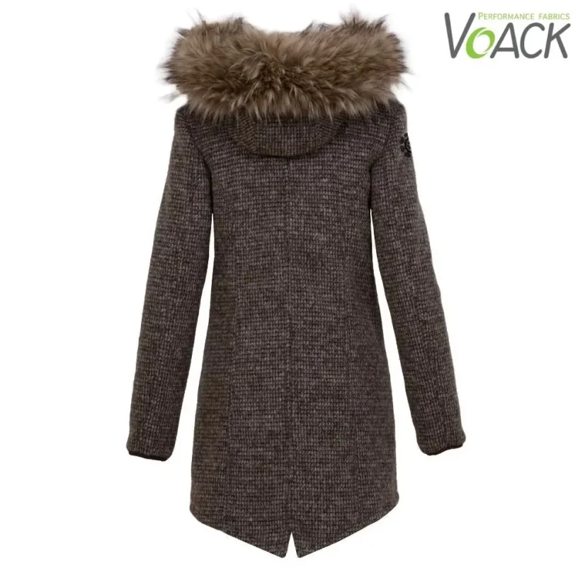 Ladies merino a coat NOVA Brown - Size: XL
