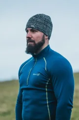 Merino čiapka Snowy - olivová melír