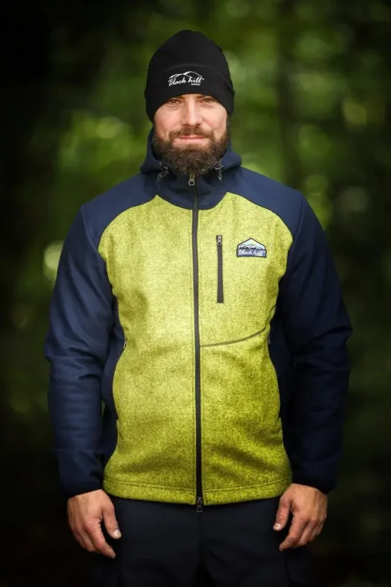 Pánska merino bunda PERÚN citrus/modrá - Veľkosť: M