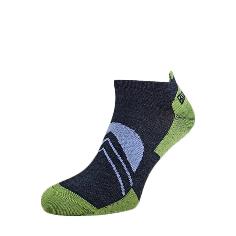 BHO letní merino ponožky GÁPEĽ - antracit/zelená - Velikost: 35-38
