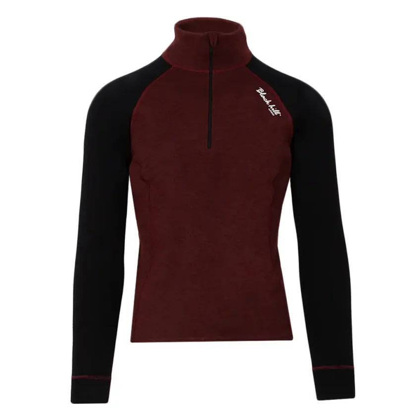 Pánske merino tričko DRZN WP250 - bordová/čierna