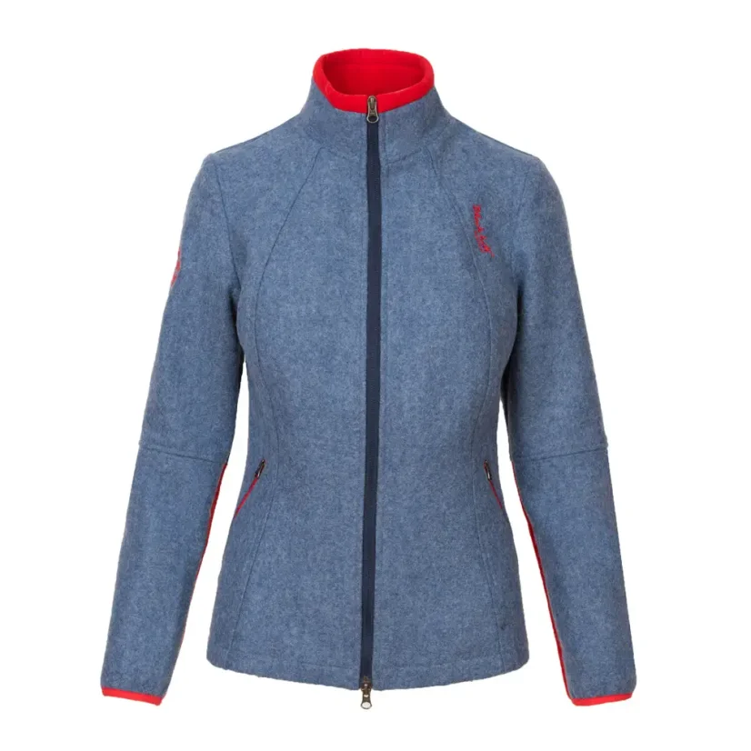 Ladies merino jacket Luna Blue/Red - Size: M