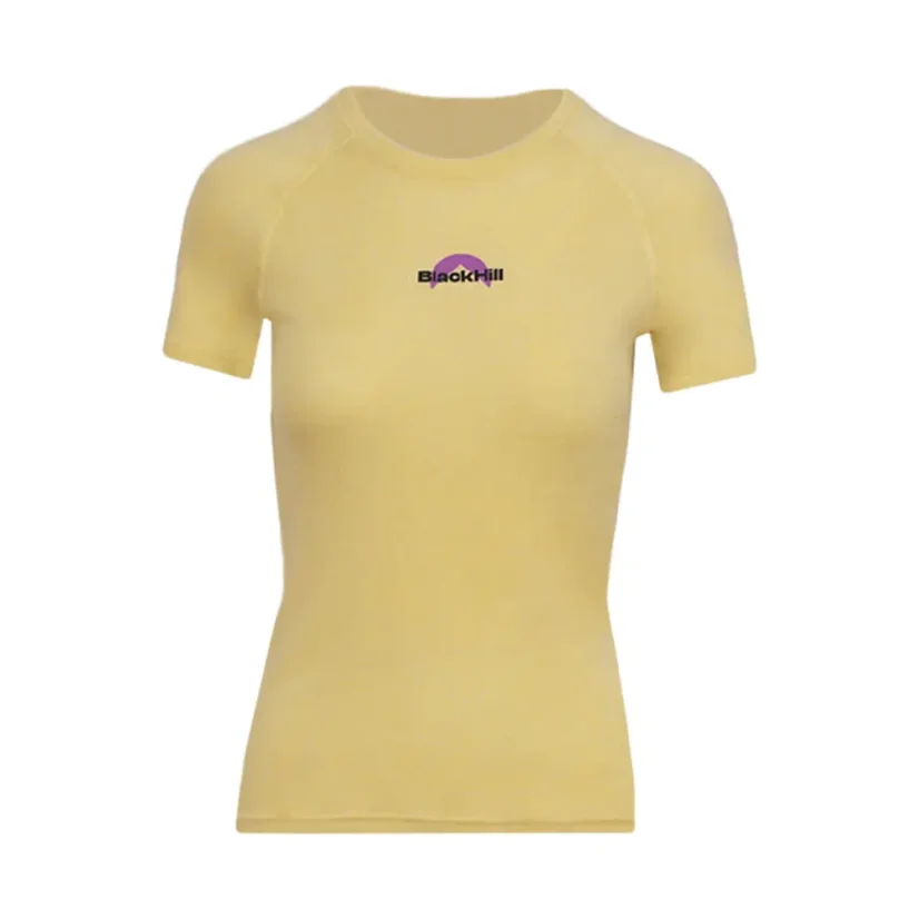Women´s merino silk T-shirt KR S180 - yellow - Size: XS