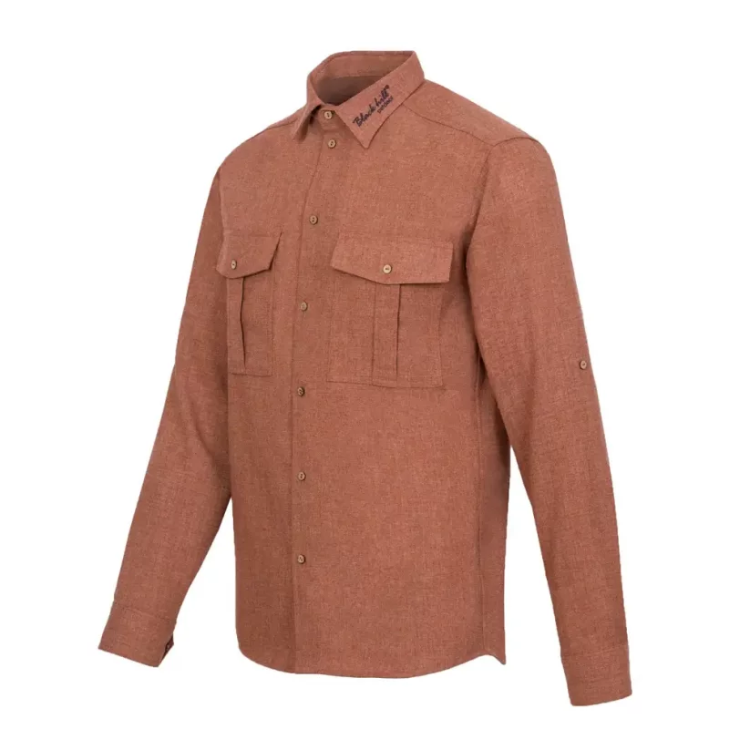 Men's merino shirt Trapper long sleeve - Brick - Size: XL