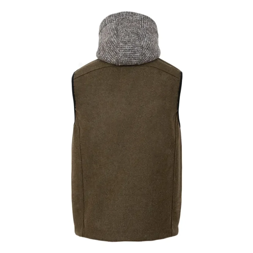 Pánska merino vesta VEPOR khaki/hnedá