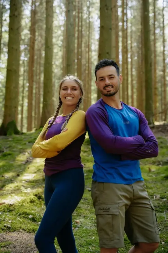 Pánské merino triko DR UVprotection140 - modrá/lila