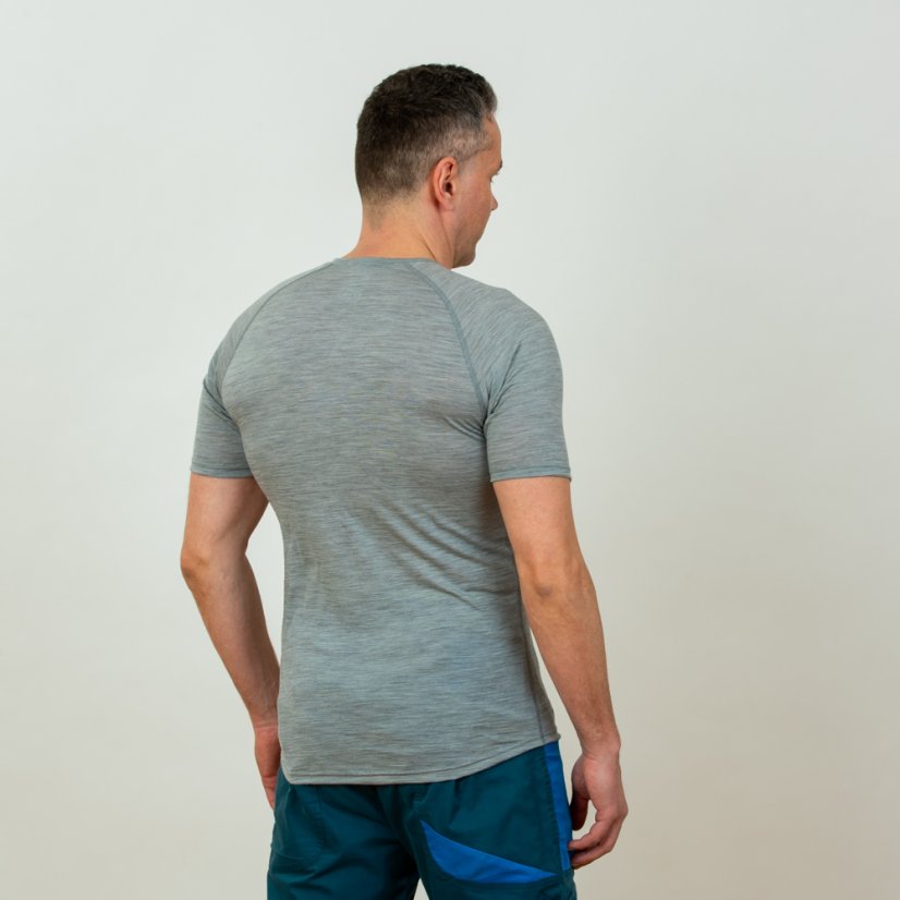 Pánske merino tričko KR S140 - sivé