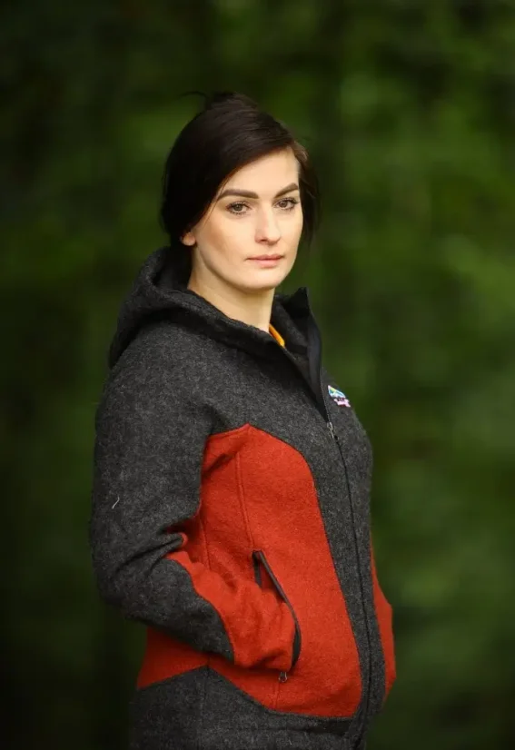 Dámska merino bunda Fatra antracit/tehlová