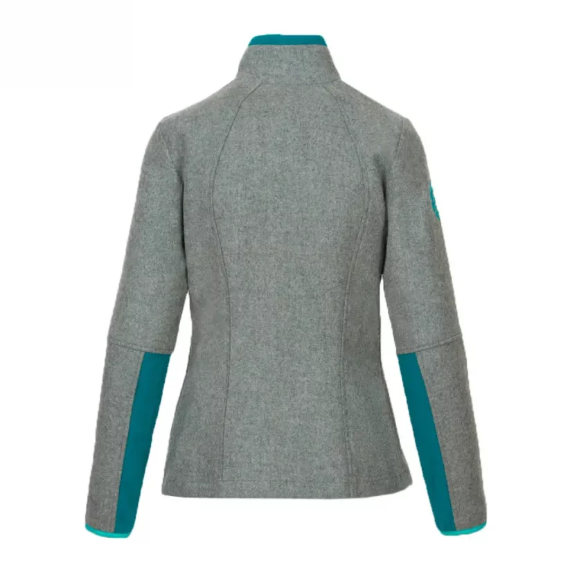 Ladies merino jacket Luna Gray/Turquoise - Size: M