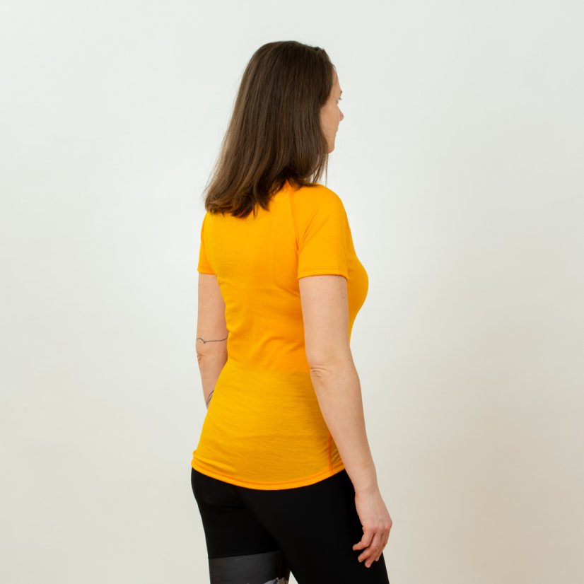 Dámske merino tričko KR S150 - Oranžová neón