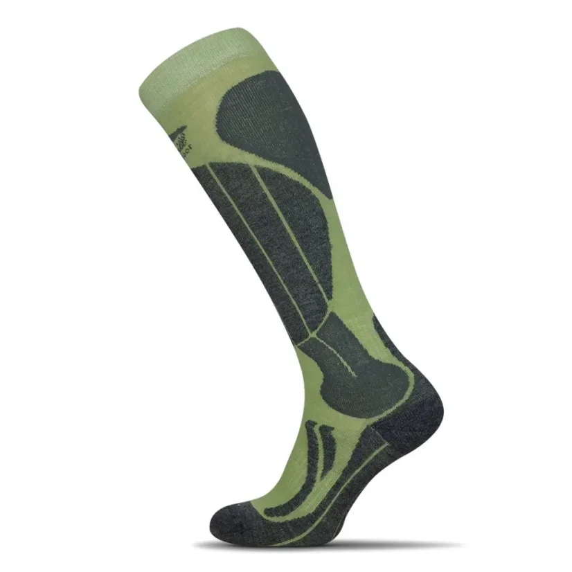 Merino socks SkiTour Performance/anatomic light - Green/Anthracite - Size: 43-47