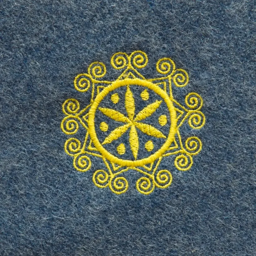 Dámská merino vesta Živena - žlutá/modrá