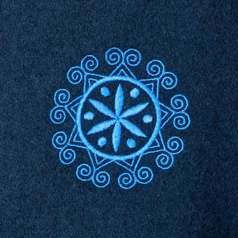 Dámský merino Kabát Slavena - modrý - Velikost: M