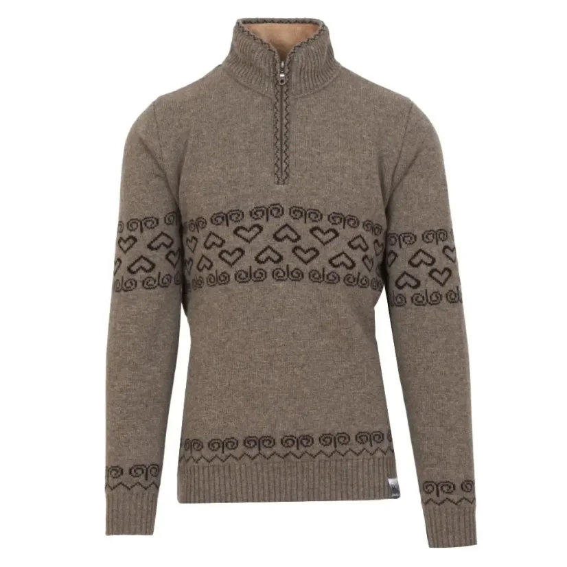 Men’s merino sweater Patriot - Brown - Size: XL