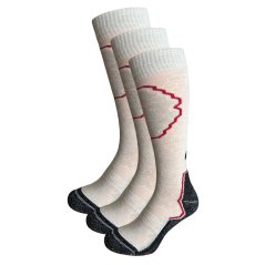 Merino lyžařské podkolenky SkiTour Performance/anatomic light - Bíle 3Pack