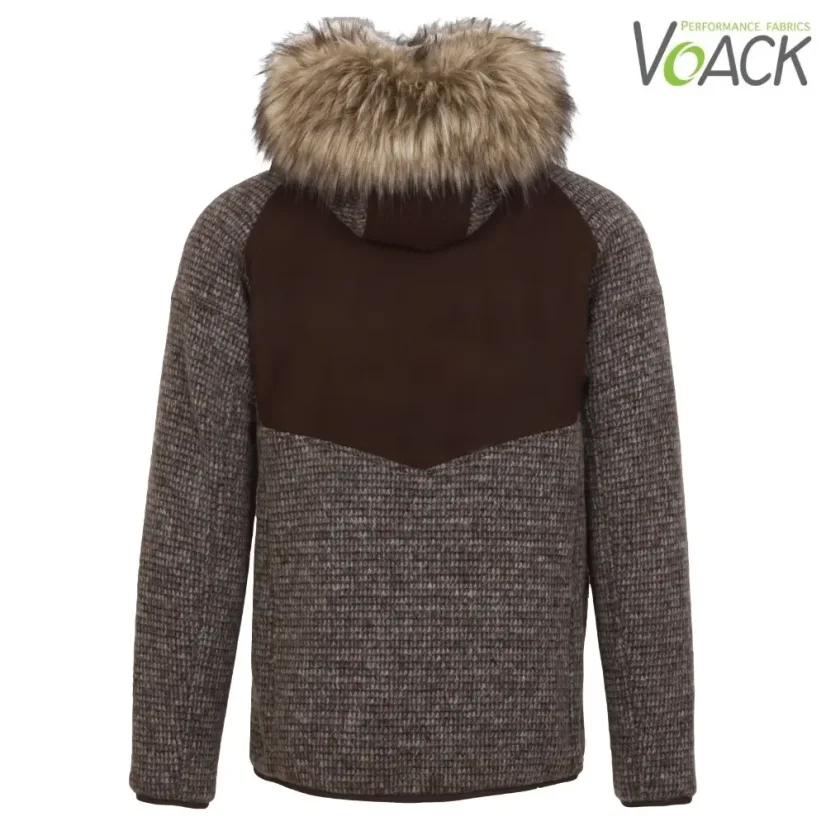 Pánska merino bunda SVALBARD s podšívkou Voack hnedá melír/hnedá - Veľkosť: L