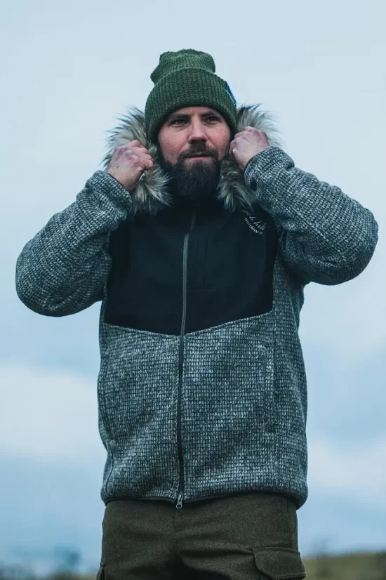 Pánska merino bunda SVALBARD s podšívkou Voack hnedá melír/hnedá - Veľkosť: L