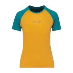 Dámské merino triko KR UVprotection140 - žlutá/smaragd